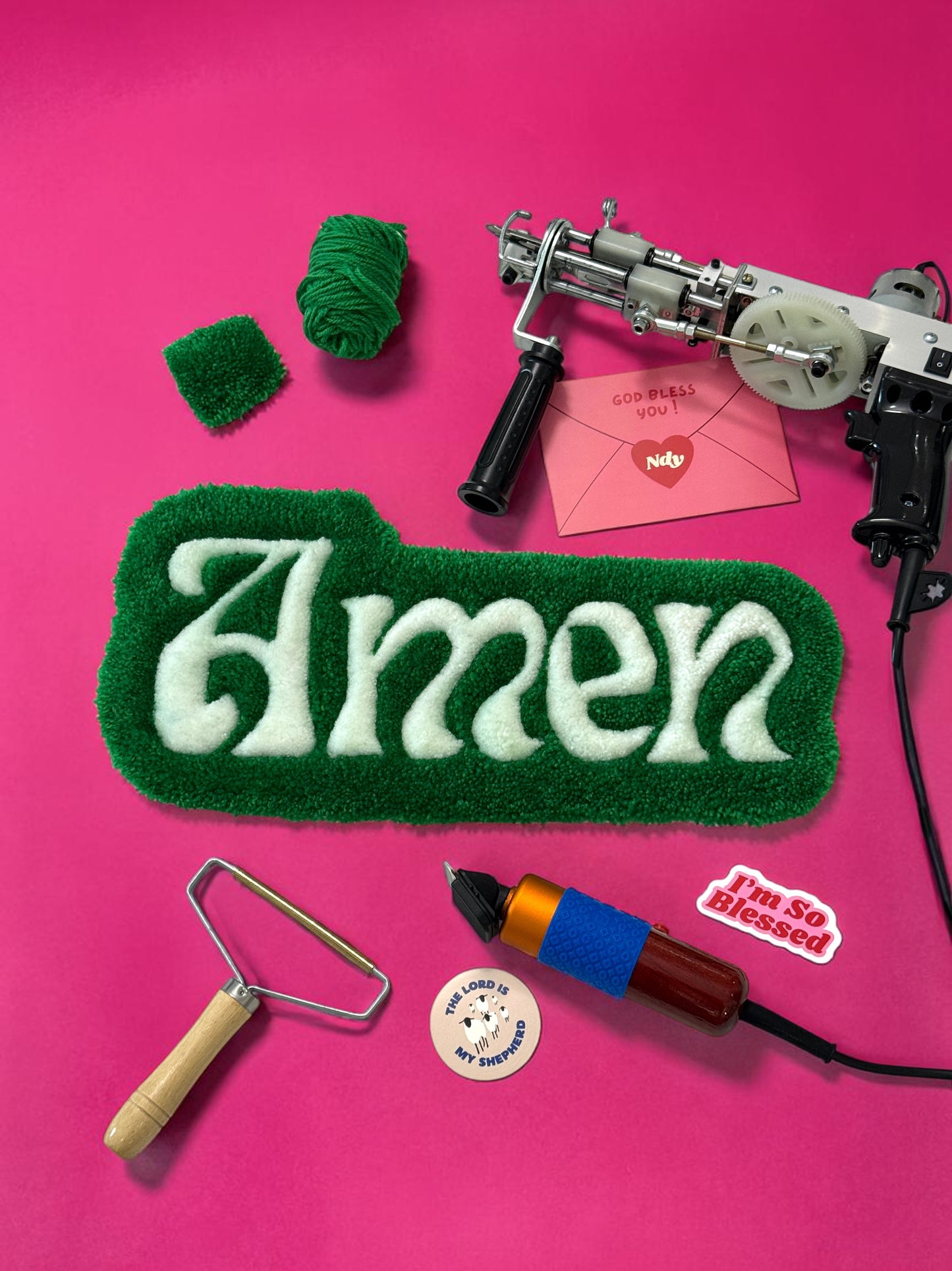 "Amen" vert - déco murale