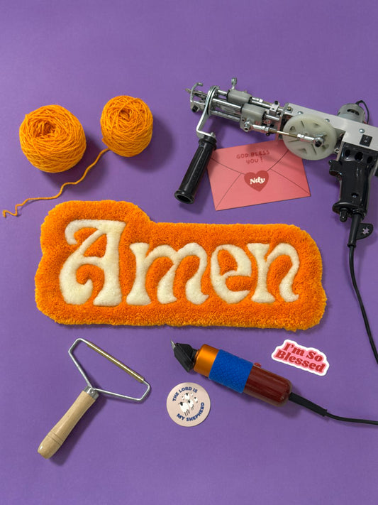 "Amen" orange - déco murale