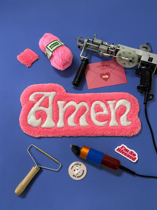 "Amen" rose - déco murale