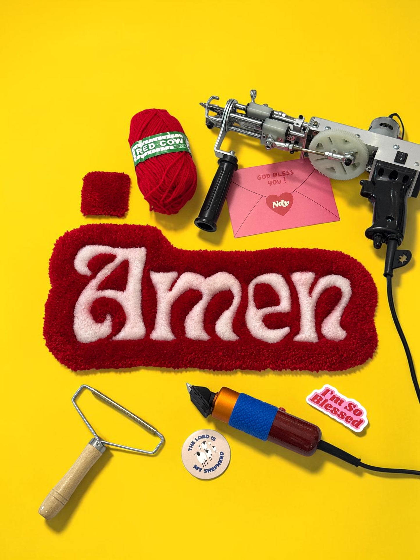 "Amen" rouge - déco murale en précommande