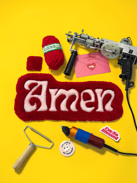 "Amen" rouge - déco murale en précommande