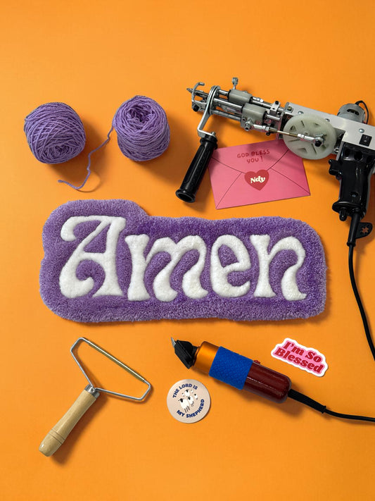 "Amen" lavande - déco murale