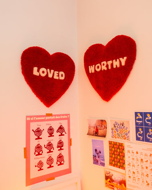 "LOVED", WORTHY", "BLESSED" déco-murale - 35x37